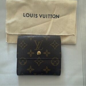 Louis Vuitton Monogram Canvas Compact Card Holder in Brown and Gold